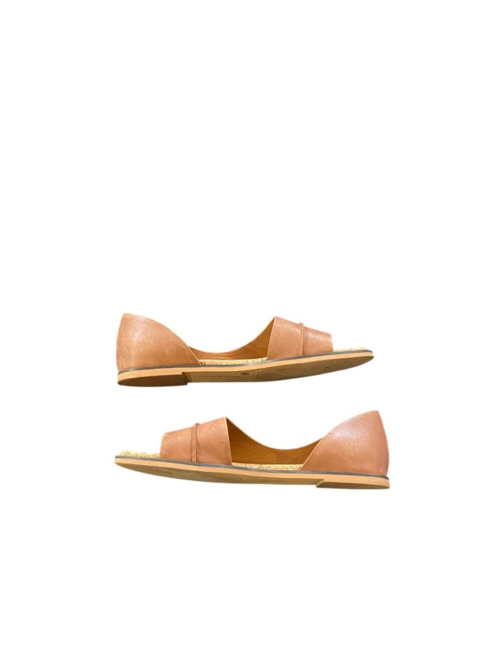 Lucky Brand Fentin 2 Flat Leather Sandals Latte Brown Size 9 Spring Neutral Boho - Picture 7 of 12